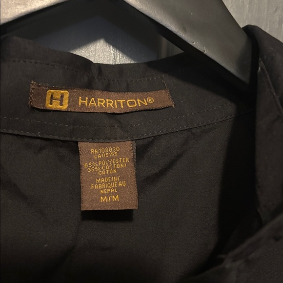 Harriton Black Button-Up Shirt - Picture 2 of 3